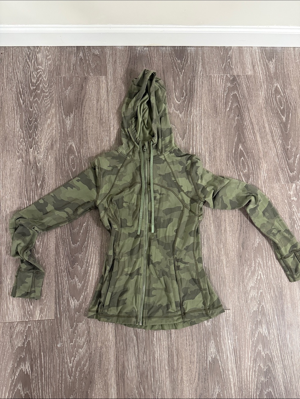 Lululemon Camo Zip-Up Hoodie Jacket - Olive Green